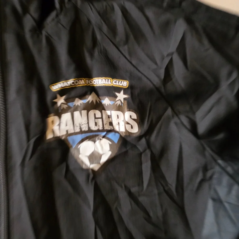 Adidas Whatcom FC Rangers Soccer Jacket Mens Small Black Hooded Full Zip 7